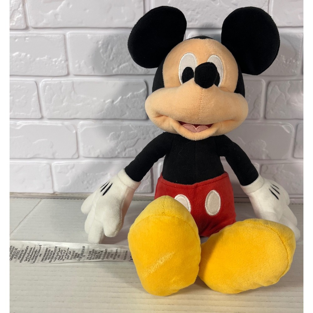 Disney Mickey Mouse Plush Unisex Small Black Red Classic Stuffed Animal Toy